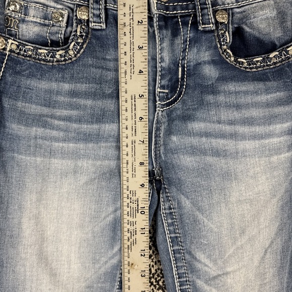 Miss Me Hailey Skinny Blue Jeans Womens 26‎ (FITS 26 X 29) Thick Stitch Bling - Picture 9 of 12